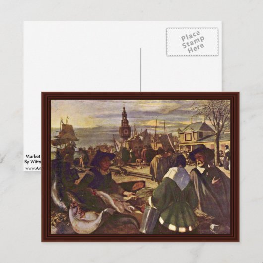 Markt in de haven door Witte Emanuel de Briefkaart (Voorkant / Achterkant)