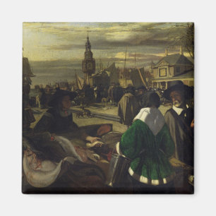 Markt in Den Haag, c.1660 Magneet
