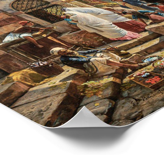 Markt in Jaffa | Gustav Bauernfeind | Poster (Hoek)