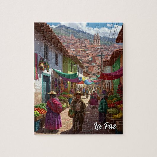 Markt in La Paz Bolivia Reizen Legpuzzel (Verticaal)
