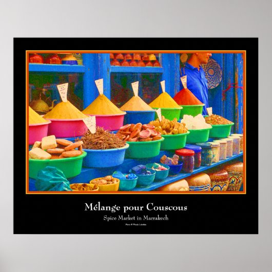 Markt in Marokko - Mélange pour couscous Poster (Voorkant)