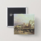 Markt in Nishny, Novgorod, 1872 Vierkante Button 5,1 Cm (Voorkant /achterkant)