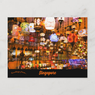 Markt in Singapore Briefkaart