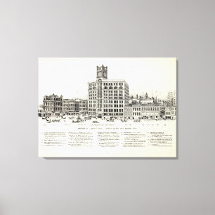 Markt North side Geary en Kearny Canvas Afdruk