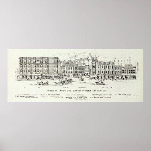 Markt North side Stockton en Ellis Poster (Voorkant)