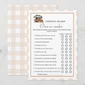 Markt Over of onder vrijgezellenfeest spel Kaart (Voorkant / Achterkant)