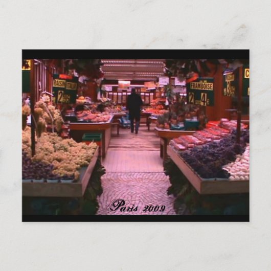 Markt parijs briefkaart (Voorkant)
