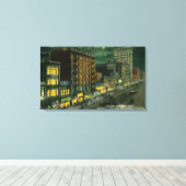 Markt 's nachts, Pantages, Empress Theater Canvas Afdruk (Insitu (Houten vloer))