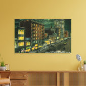 Markt 's nachts, Pantages, Empress Theater Canvas Afdruk (Insitu (Woonkamer))