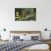 Markt 's nachts, Pantages, Empress Theater Canvas Afdruk (Insitu (Slaapkamer))