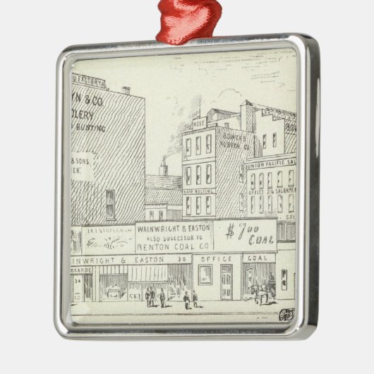 Markt, Sacramento en California North Side Metalen Ornament (Links)