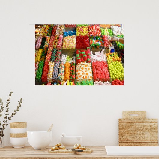 Markt Snoep Sweets Barcelona Spanje Poster (Keuken)