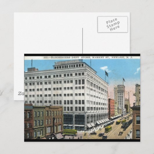 Markt St., Newark NJ Vintage Briefkaart (Voorkant / Achterkant)