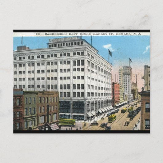 Markt St., Newark NJ Vintage Briefkaart (Voorkant)