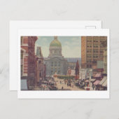  markt straatbeeld, Indianapolis, Indiana Briefkaart (Voorkant / Achterkant)