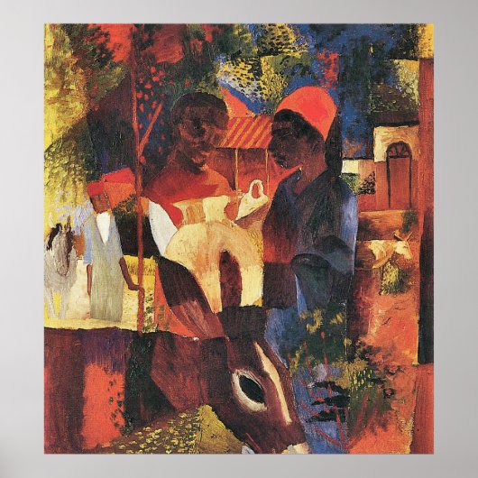 Markt Tunesië in augustus Macke Poster (Voorkant)