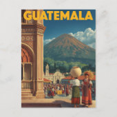  markt van Guatemala Volcano Travel Briefkaart (Voorkant)