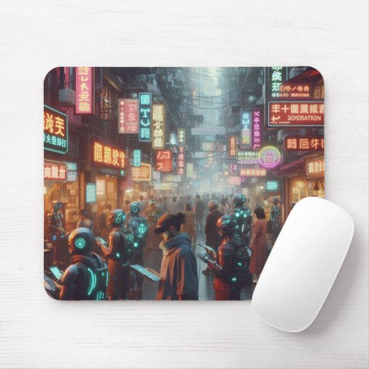 Markt van Neon Wonders Muismat (Met muis)