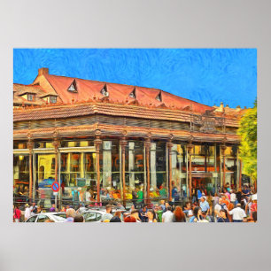 Markt van San Miguel in Madrid. Poster