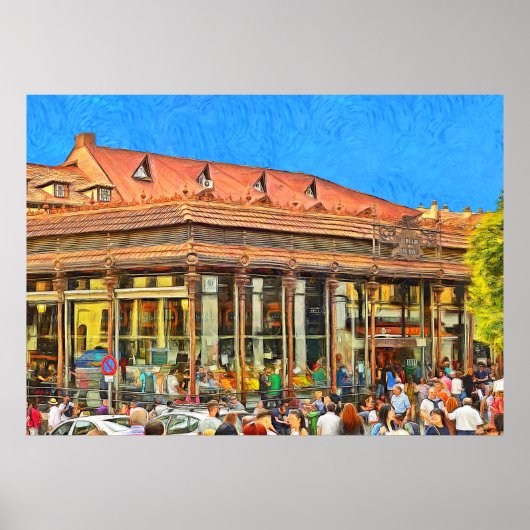 Markt van San Miguel in Madrid. Poster (Voorkant)