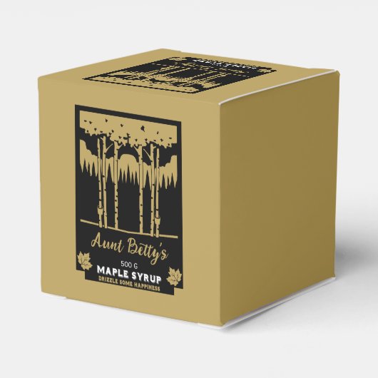 markt voor ahornstroop bedankdoosjes (Achterkant)