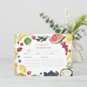 markt | Waterverf Vrijgezellenfeest Recept Kaarten (Staand voorkant)