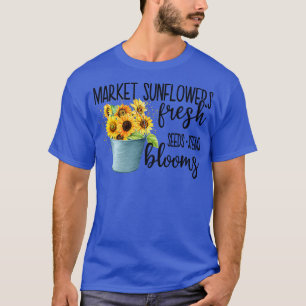 Markt Zonnebloemen Verse zaden Stengels Bloemen T-shirt