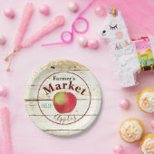 Marktappelteken van de landbouwer papieren bordje (Feest)