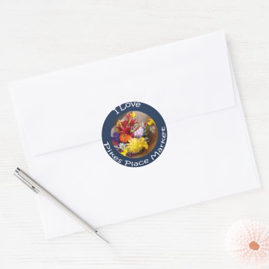 Marktbloemen Ronde Sticker (Envelop)