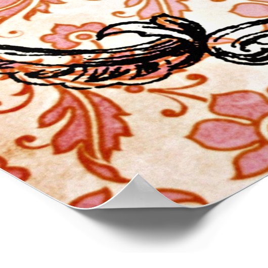  Marktbord Parijs op Poster Damask (Hoek)