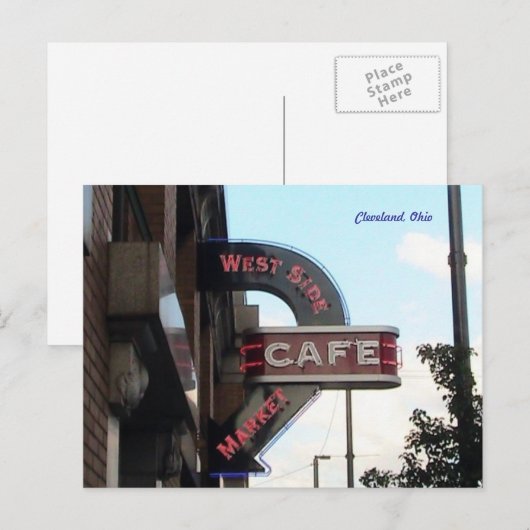 Marktcafé, Cleveland Ohio briefkaart (Voorkant / Achterkant)