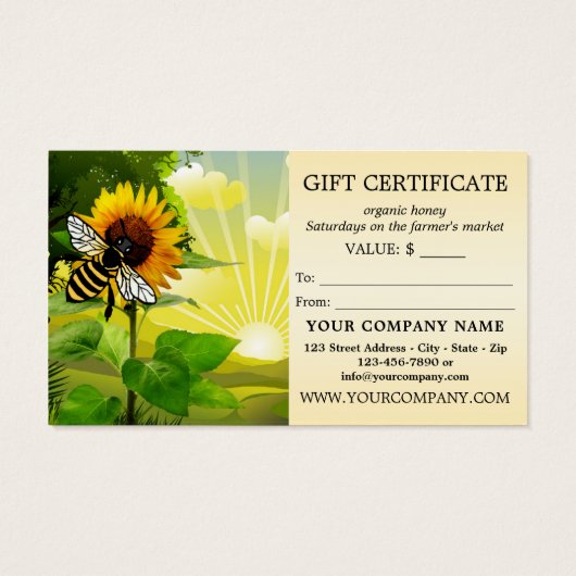 Marktcertificaat voor honingbijenproducenten visitekaartje (Achterkant)