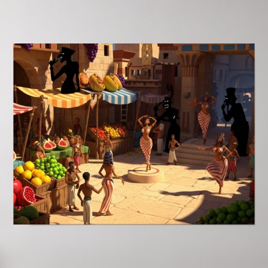Marktdag in het oude Egypte Poster (Voorkant)