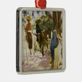 Marktdag in San Gabriel, Mexico Metalen Ornament (Rechts)