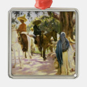 Marktdag in San Gabriel, Mexico Metalen Ornament (Voorkant)
