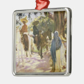 Marktdag in San Gabriel, Mexico Metalen Ornament (Links)