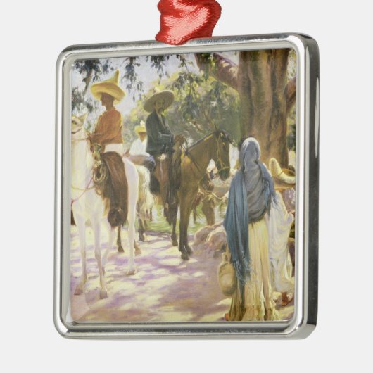 Marktdag in San Gabriel, Mexico Metalen Ornament (Links)