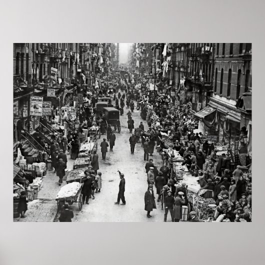 MARKTDAG - LAGERE OOSTEN MANHATTAN c. 1902 Poster (Voorkant)