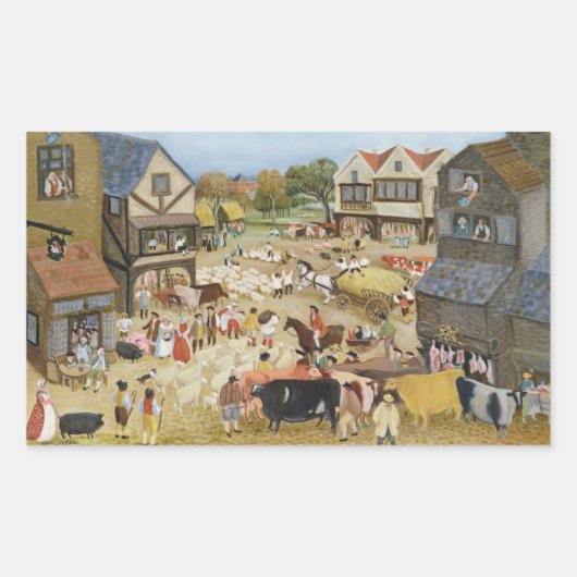 Marktdag Rechthoekige Sticker (Voorkant)