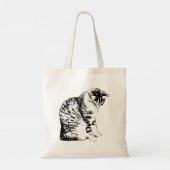 Marktdagen met moderne kattenstijl tote bag (Achterkant)