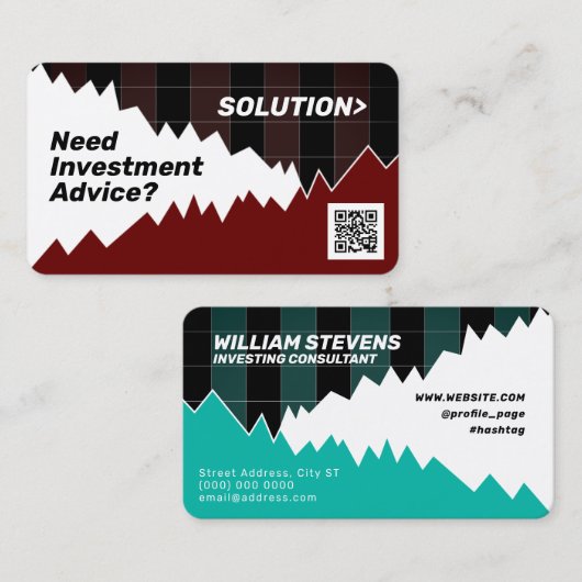 Marktgrafiek inspireerde koop en verkoop visitekaa visitekaartje (Voorkant / Achterkant)