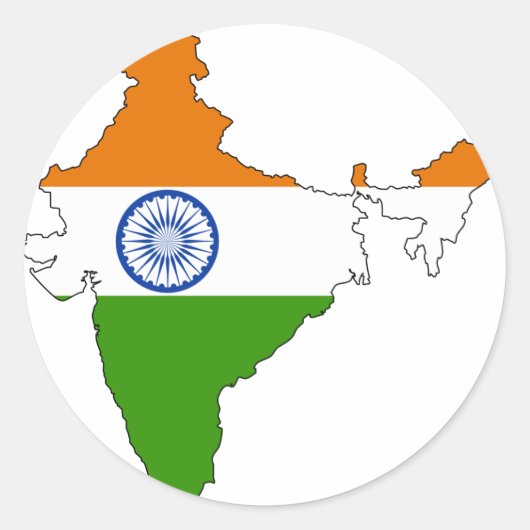 Marktkaart India Ronde Sticker (Voorkant)