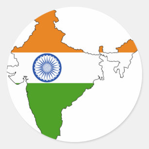 Marktkaart India Ronde Sticker