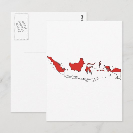 Marktkaart van Indonesië Briefkaart (Voorkant / Achterkant)