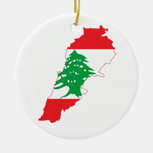 Marktkaart voor Libanon Keramisch Ornament (Voorkant)
