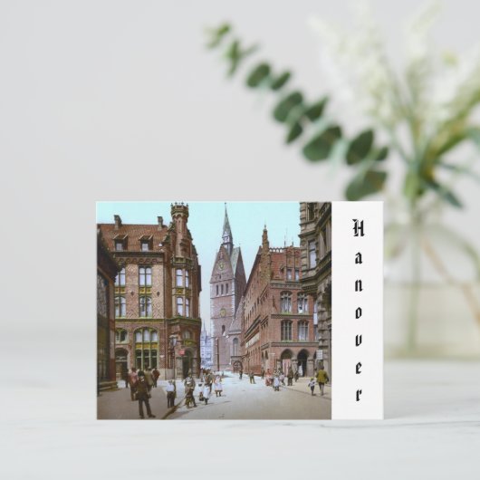 Marktkerk in Hannover, Duitse Rijk (ca. 1900) Briefkaart (Staand voorkant)