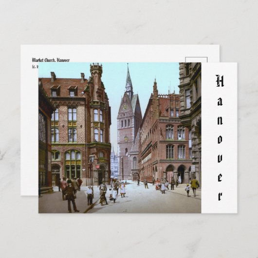Marktkerk in Hannover, Duitse Rijk (ca. 1900) Briefkaart (Voorkant / Achterkant)
