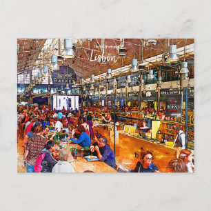 MarktLissabon Portugal Briefkaart