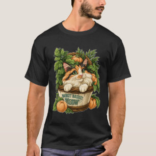Marktmandje Miauw Schattige Kat met Verse Groenten T-shirt