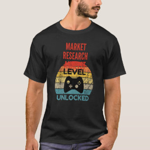 Marktonderzoek Analyst Level Unlocked Gamer voor T-shirt